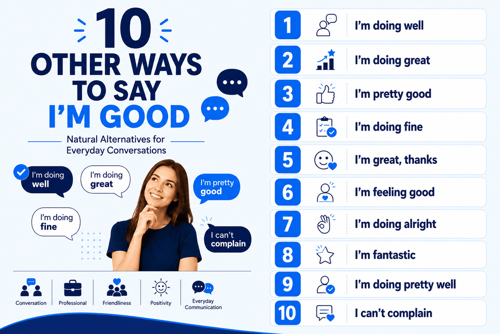 10 natural alternatives to say I'm good in everyday conversations