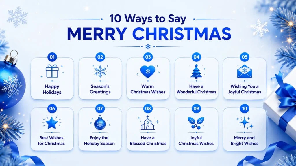 10 ways to say Merry Christmas with warm, friendly, and professional holiday greeting alternatives