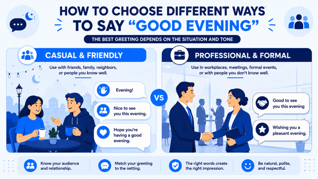 Casual and professional ways to say good evening