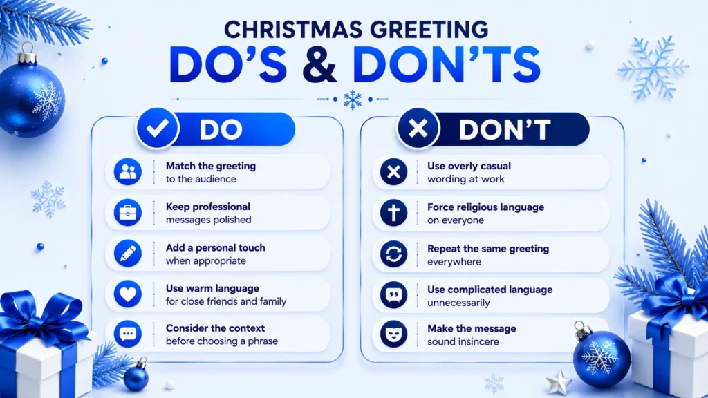 Christmas greeting do’s and don’ts for choosing appropriate holiday messages