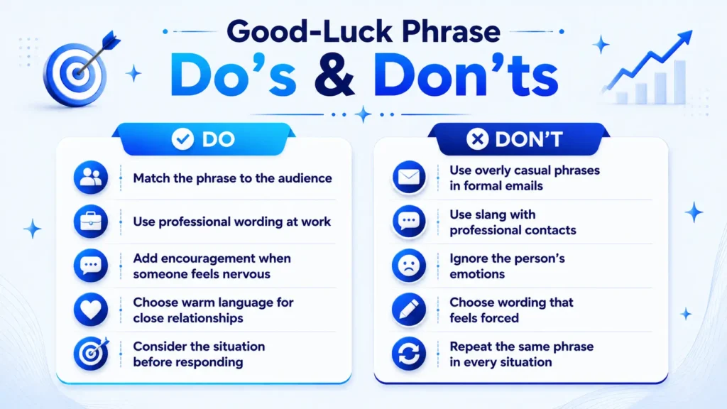 Good-luck phrase do’s and don’ts for professional and personal situations