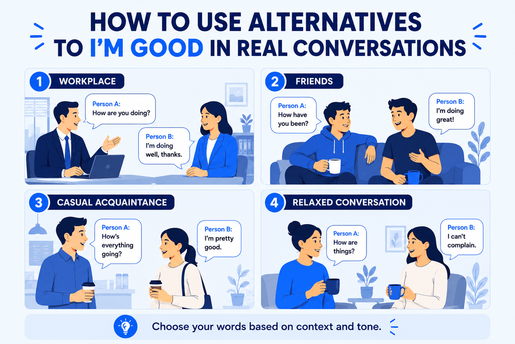 Do's and don'ts for using alternatives to I'm good