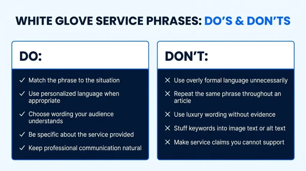 Dos and don'ts for choosing professional alternatives to white glove service