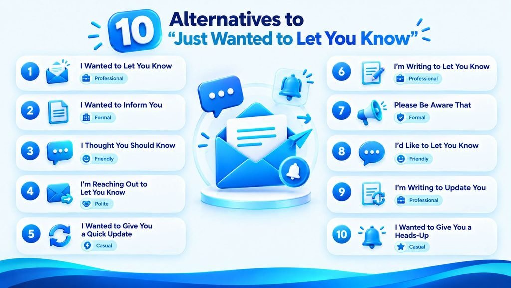 10 alternatives to just wanted to let you know for professional and casual communication