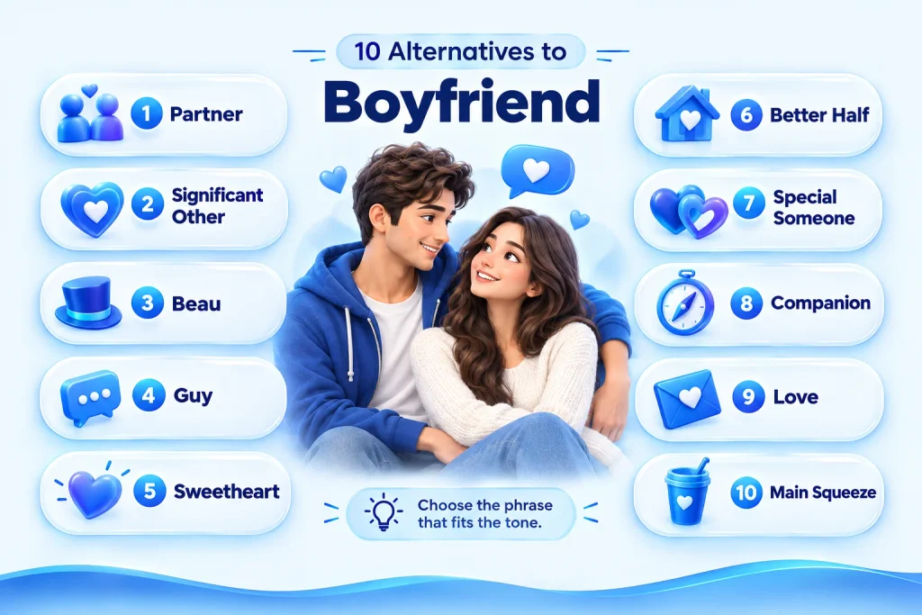 10 alternatives to boyfriend with meanings infographic