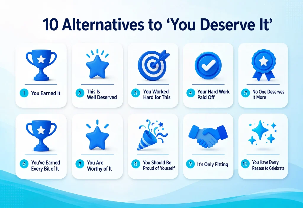 Ten natural alternatives to saying you deserve it