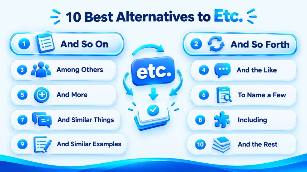 10 best alternatives to etc including and so on and to name a few