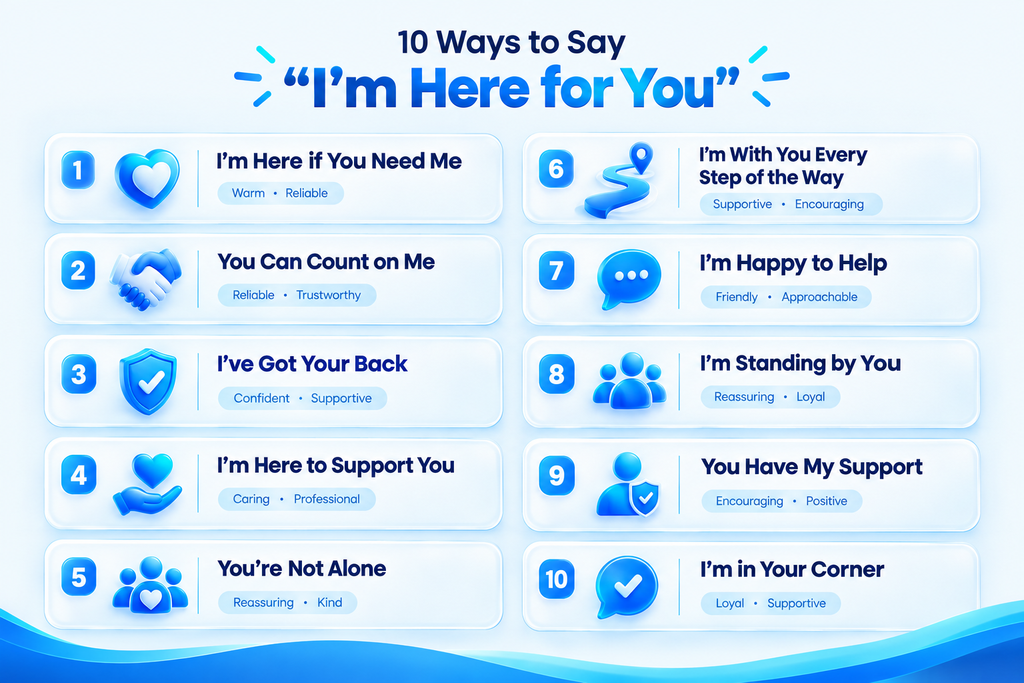 10 ways to say I'm here for you with supportive phrases and alternatives