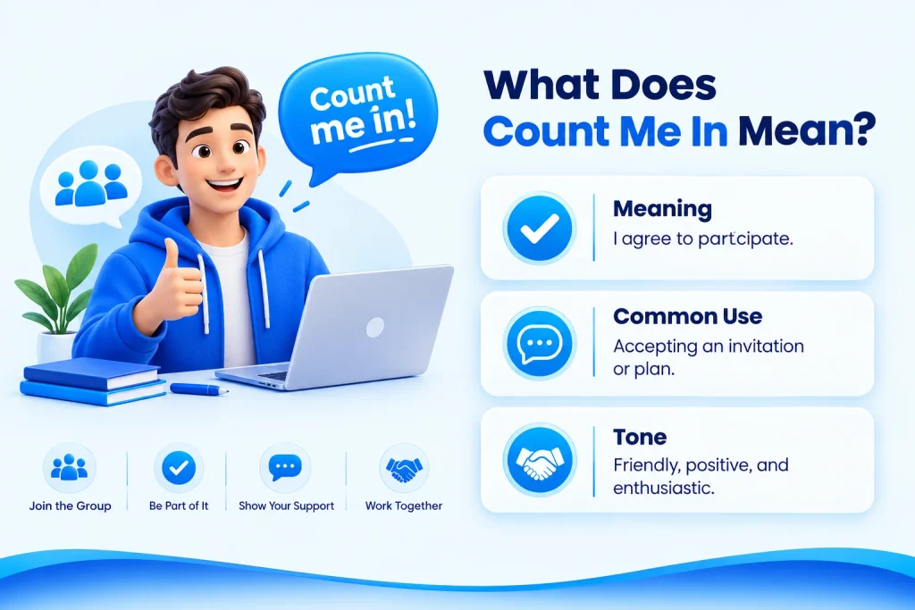 Another way to say count me in meaning and common usage