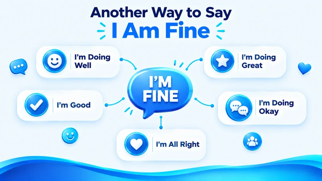 Another way to say I am fine meaning and common usage infographic
