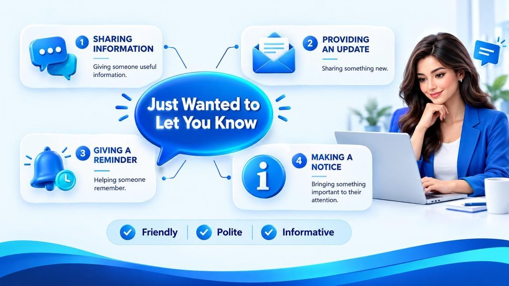 Meaning of another way to say just wanted to let you know in everyday and professional communication