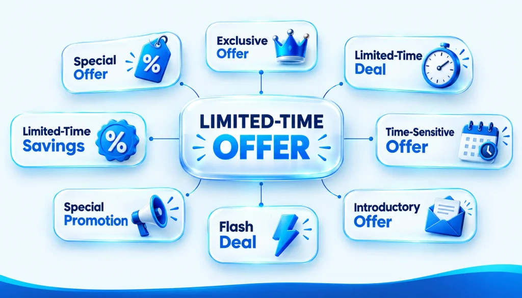 10 alternatives to say limited-time offer, including special offer and exclusive offer