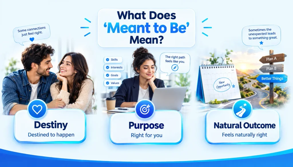 Another way to say meant to be meaning and common usage infographic