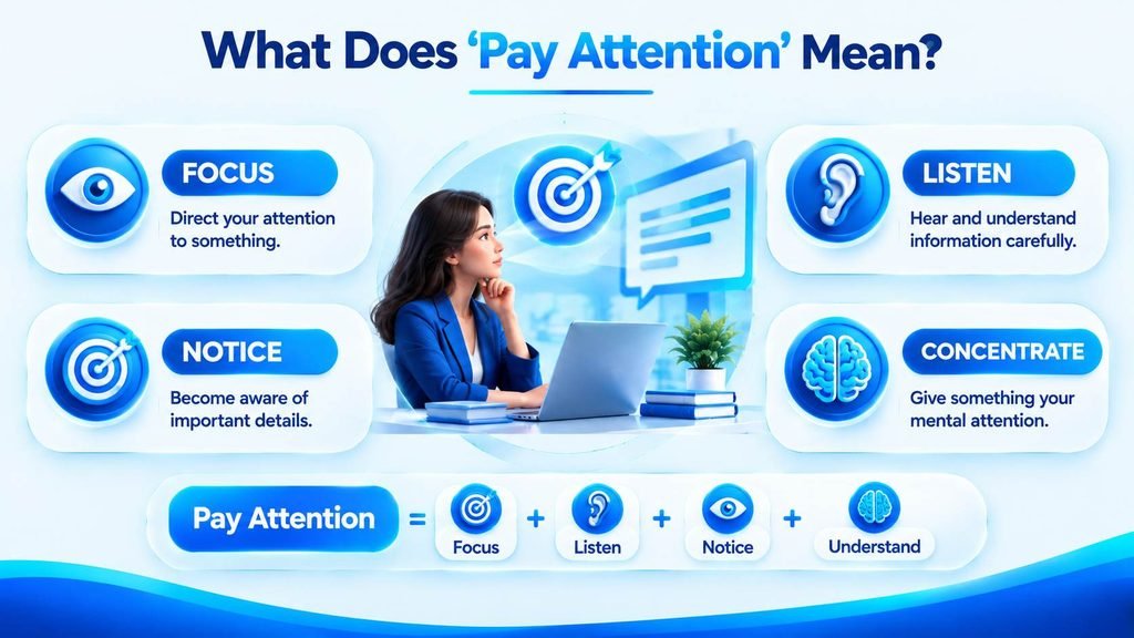 Meaning of pay attention and common ways to express attention