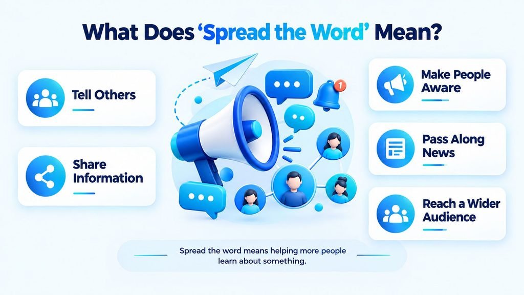 Meaning of spread the word and common ways to share information