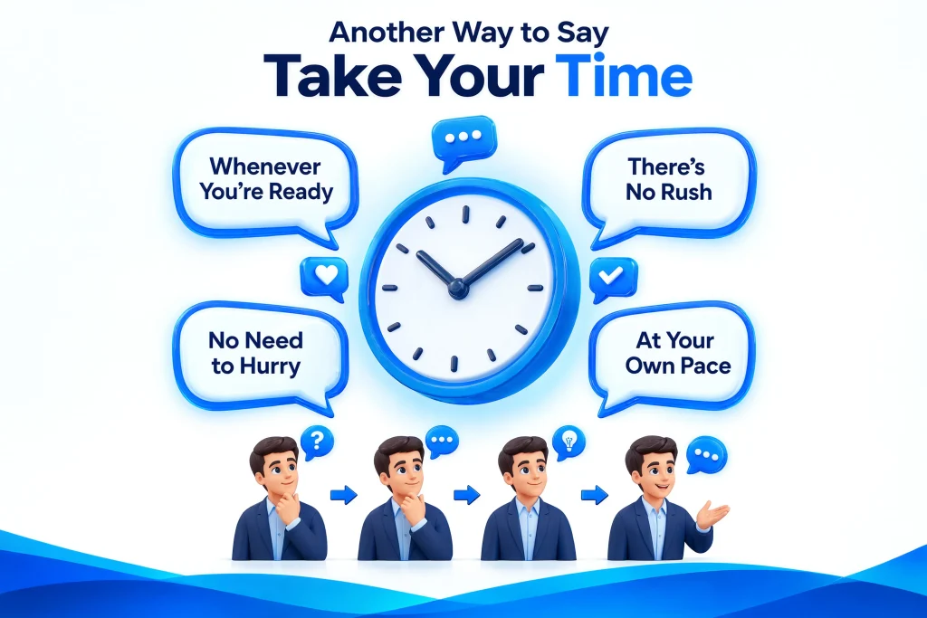 Another way to say take your time with common alternatives