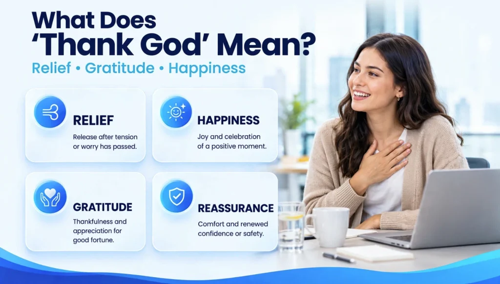 Meaning of another way to say thank God showing relief gratitude and happiness