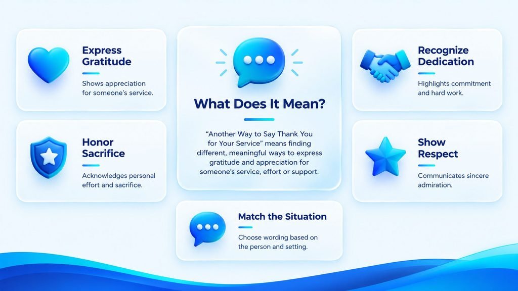 Meaning and usage of another way to say thank you for your service