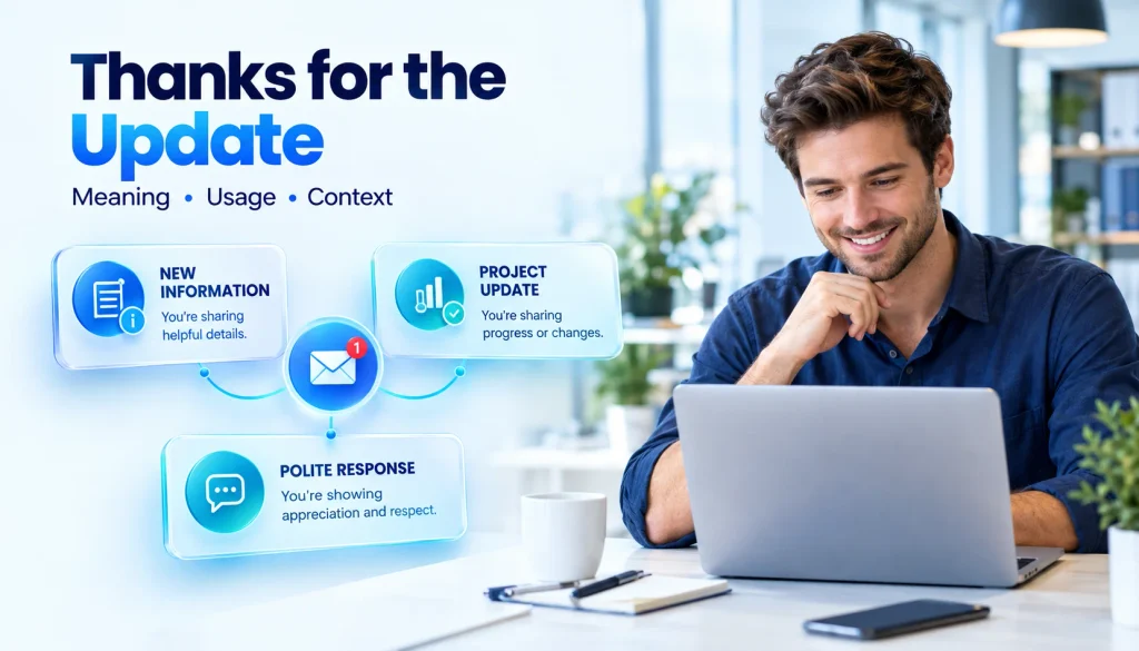Meaning and common uses of another way to say thanks for the update