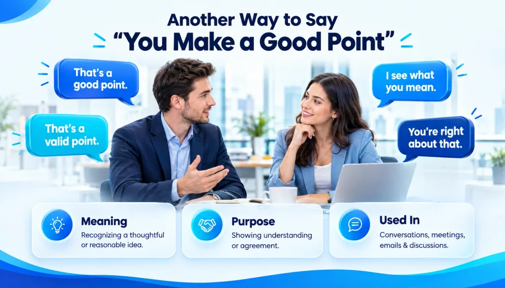 Another way to say you make a good point meaning and common usage