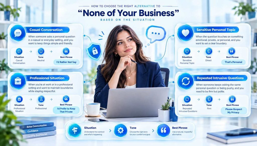 Decision guide for choosing the right alternative to “none of your business”