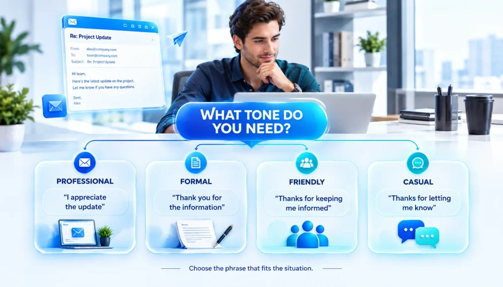 Decision guide for choosing the right alternative to thanks for the update