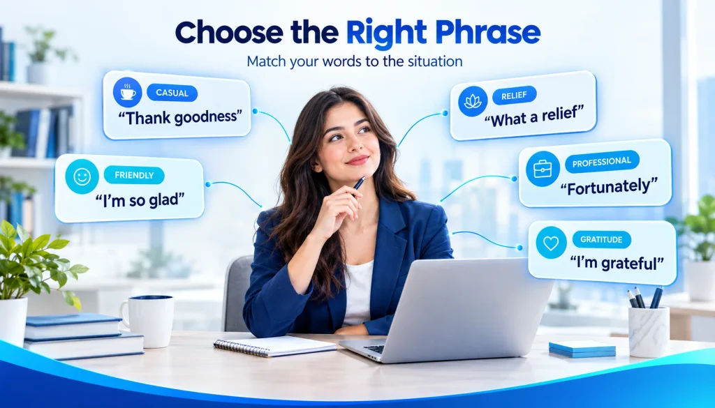Guide to choosing the right alternative to thank God based on tone and situation