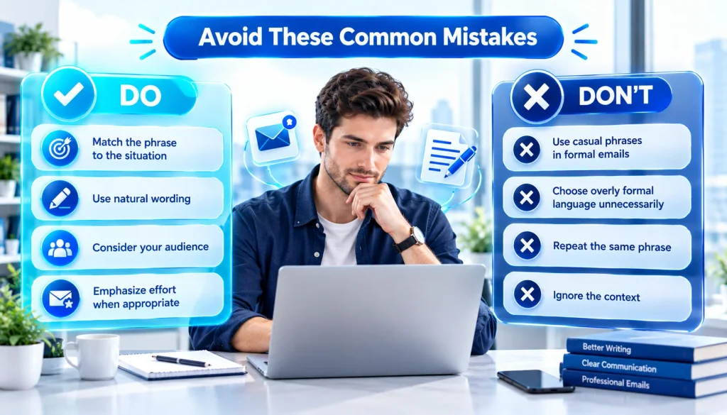 Common mistakes when using alternatives to to the best of my ability
