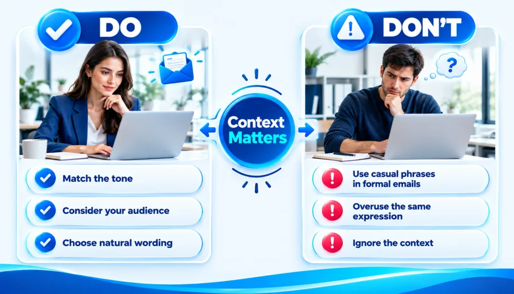 Common mistakes when using alternatives to thank God in casual and professional communication