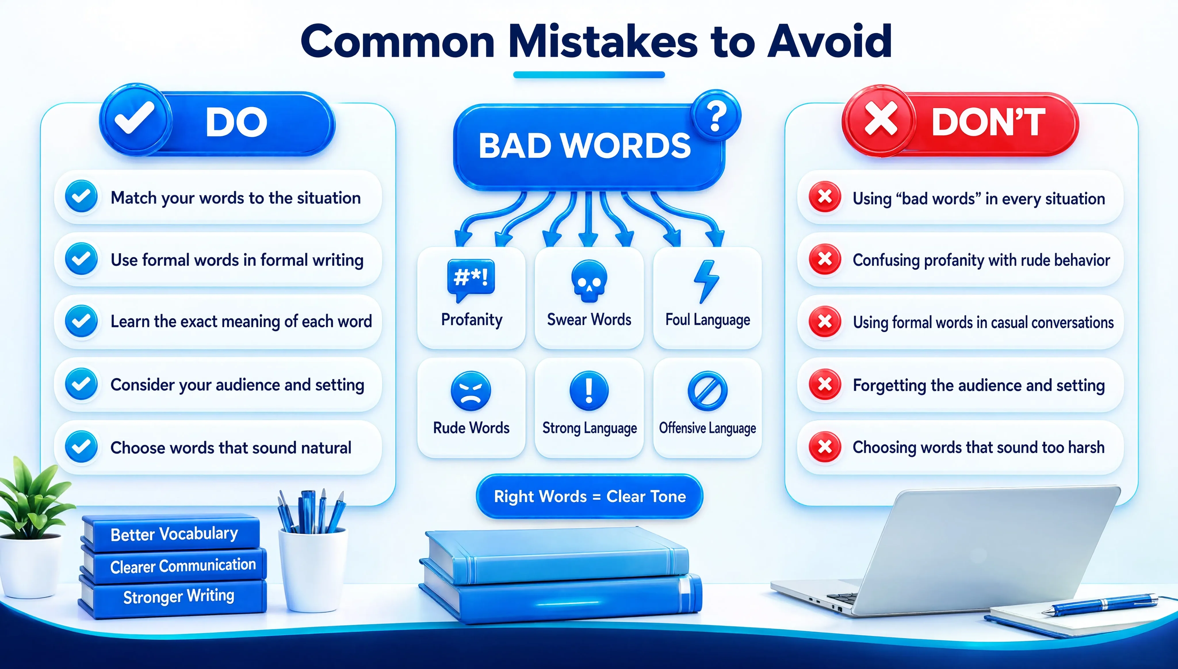 Common mistakes to avoid when describing swear words and offensive language