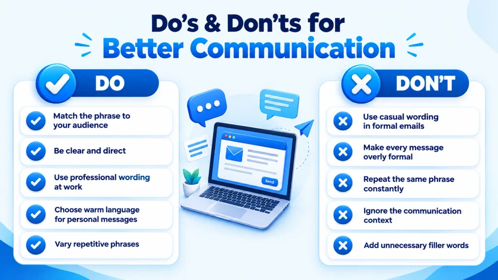Do’s and don’ts when replacing I just wanted to let you know