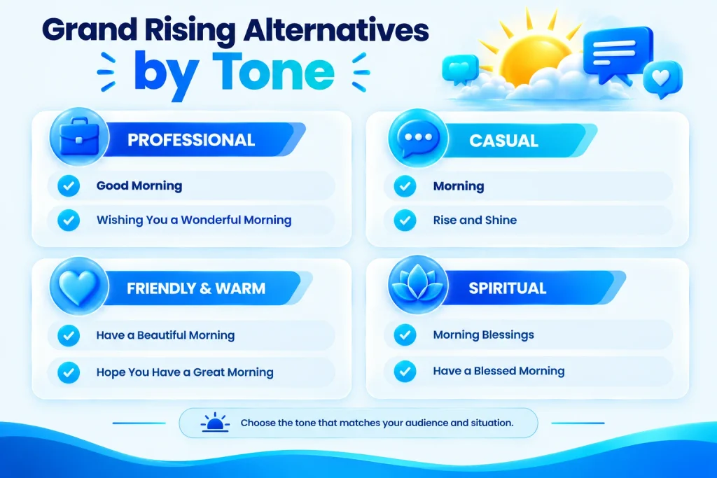 Grand rising alternatives for professional, casual, friendly, and spiritual communication