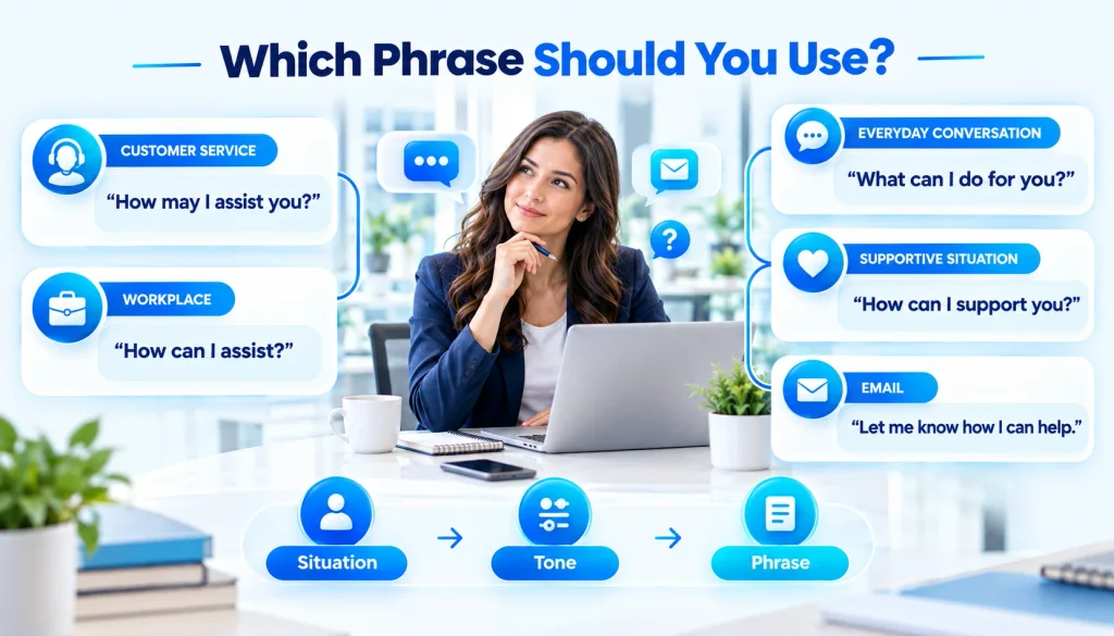 How to choose alternatives to how can I help you by situation