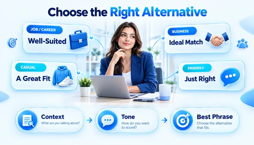 How to choose the right alternative to perfect fit based on context and tone