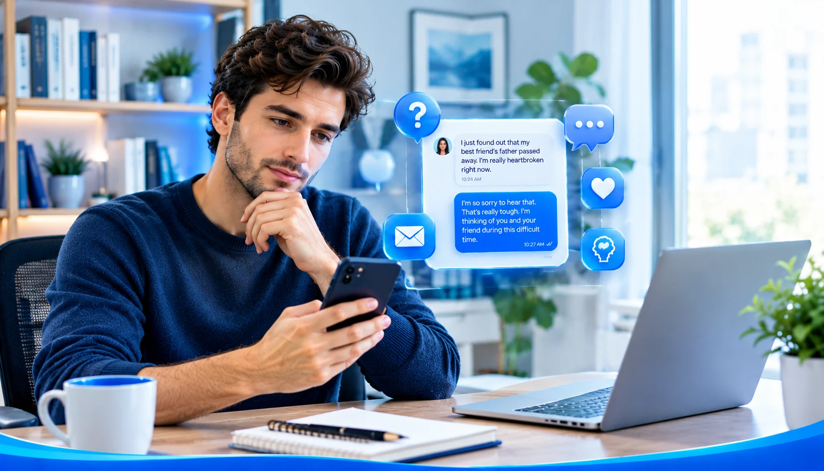 Professional considering how to respond to difficult news with empathy