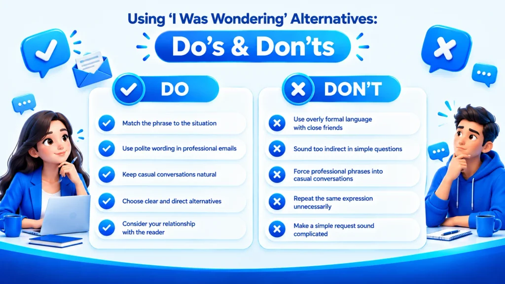 Dos and don’ts for using alternatives to I was wondering
