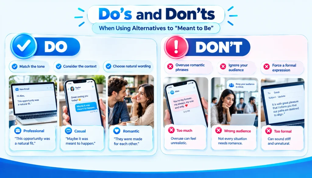 Meant to be common mistakes and dos and don'ts for choosing the right phrase