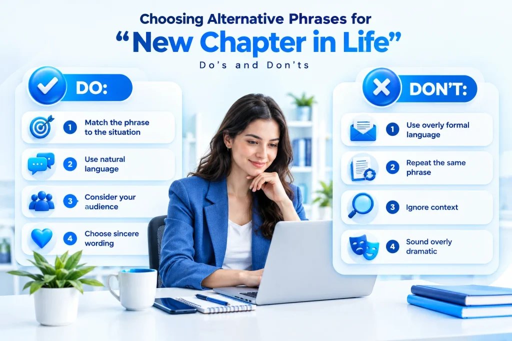 Dos and don'ts when choosing phrases for a new chapter in life