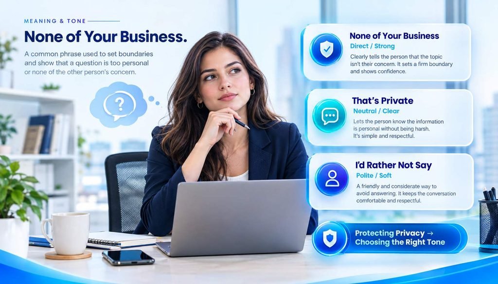 Meaning and tone of “none of your business” with polite privacy alternatives