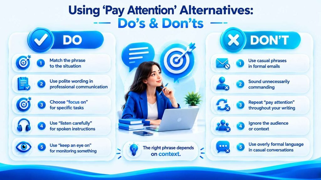 Dos and don'ts when using alternatives to pay attention