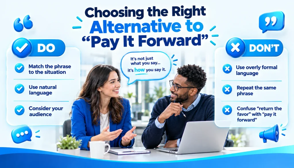Do's and don'ts for choosing the right alternative to pay it forward
