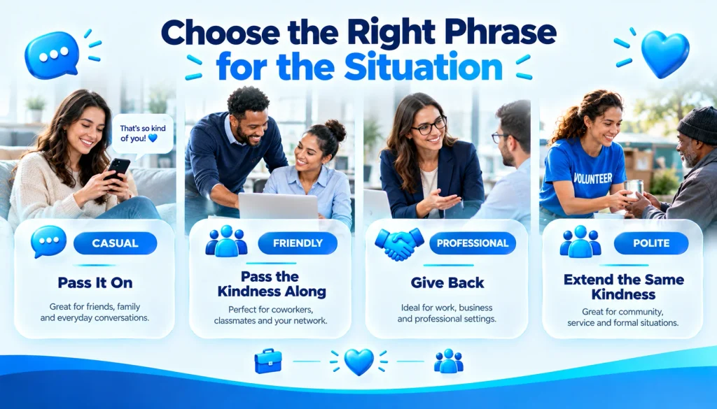 Comparison of pay it forward alternatives by tone and situation