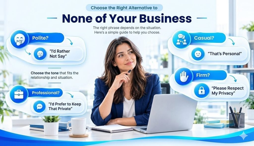 Polite, professional, casual, and firm alternatives to “none of your business”