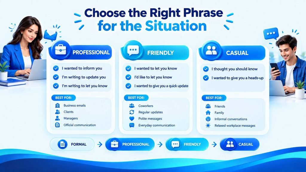 Professional and casual alternatives to just wanted to let you know