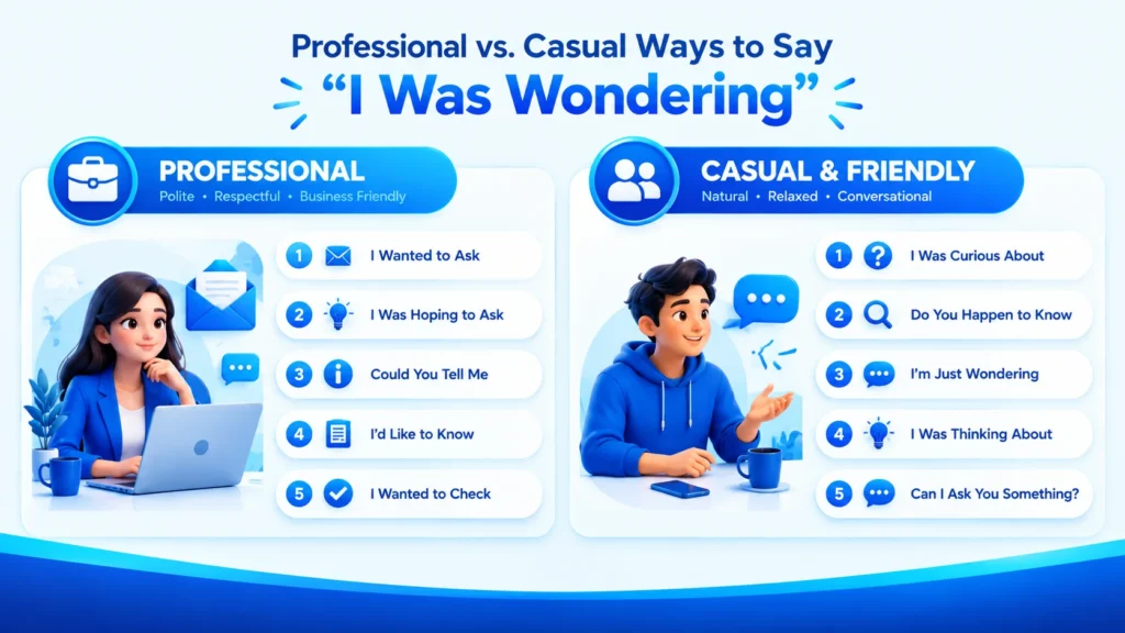 Professional and casual ways to say I was wondering