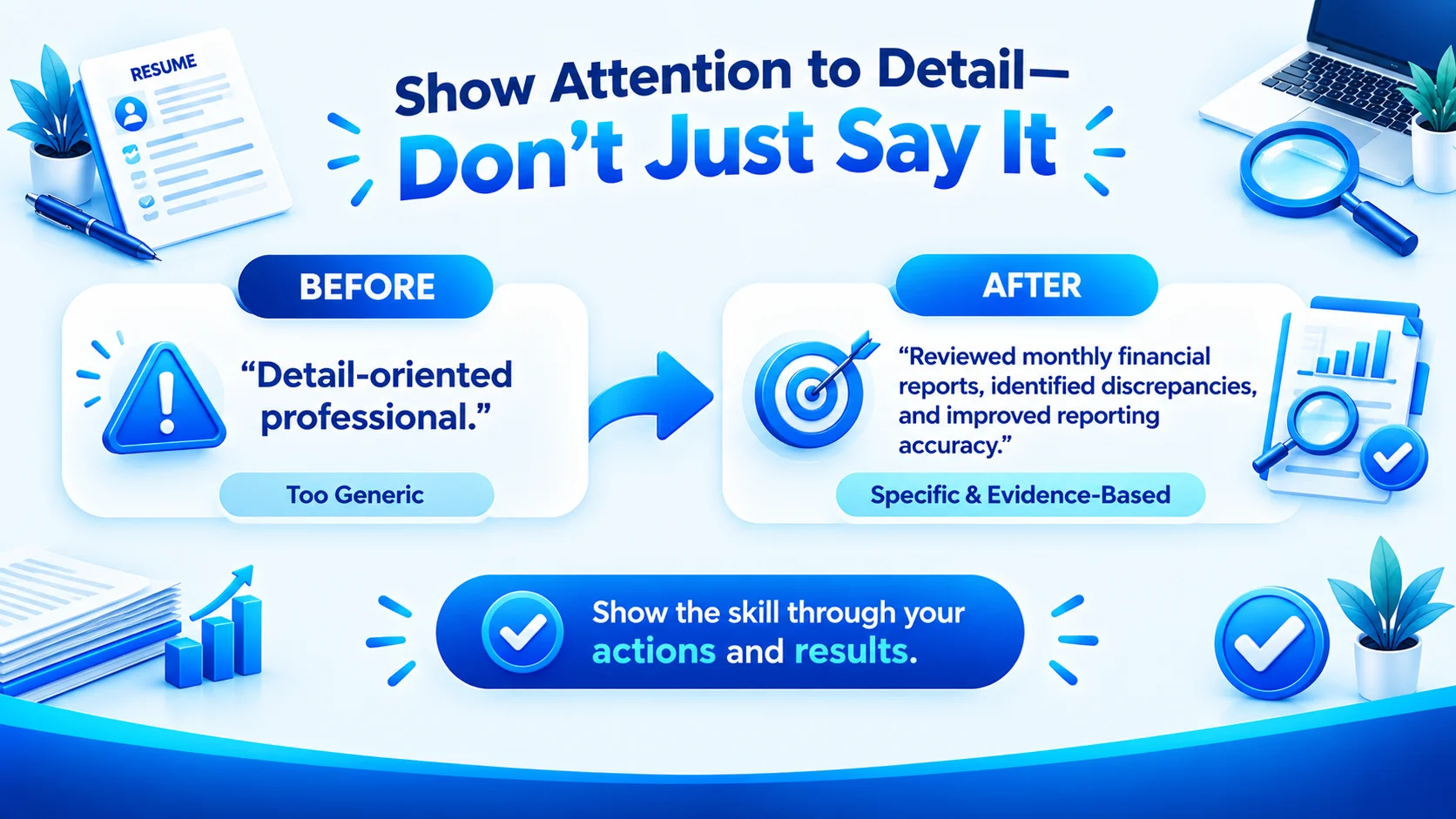 How to show attention to detail on a resume with specific examples