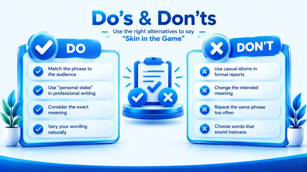 Dos and don’ts for choosing the right alternative to skin in the game