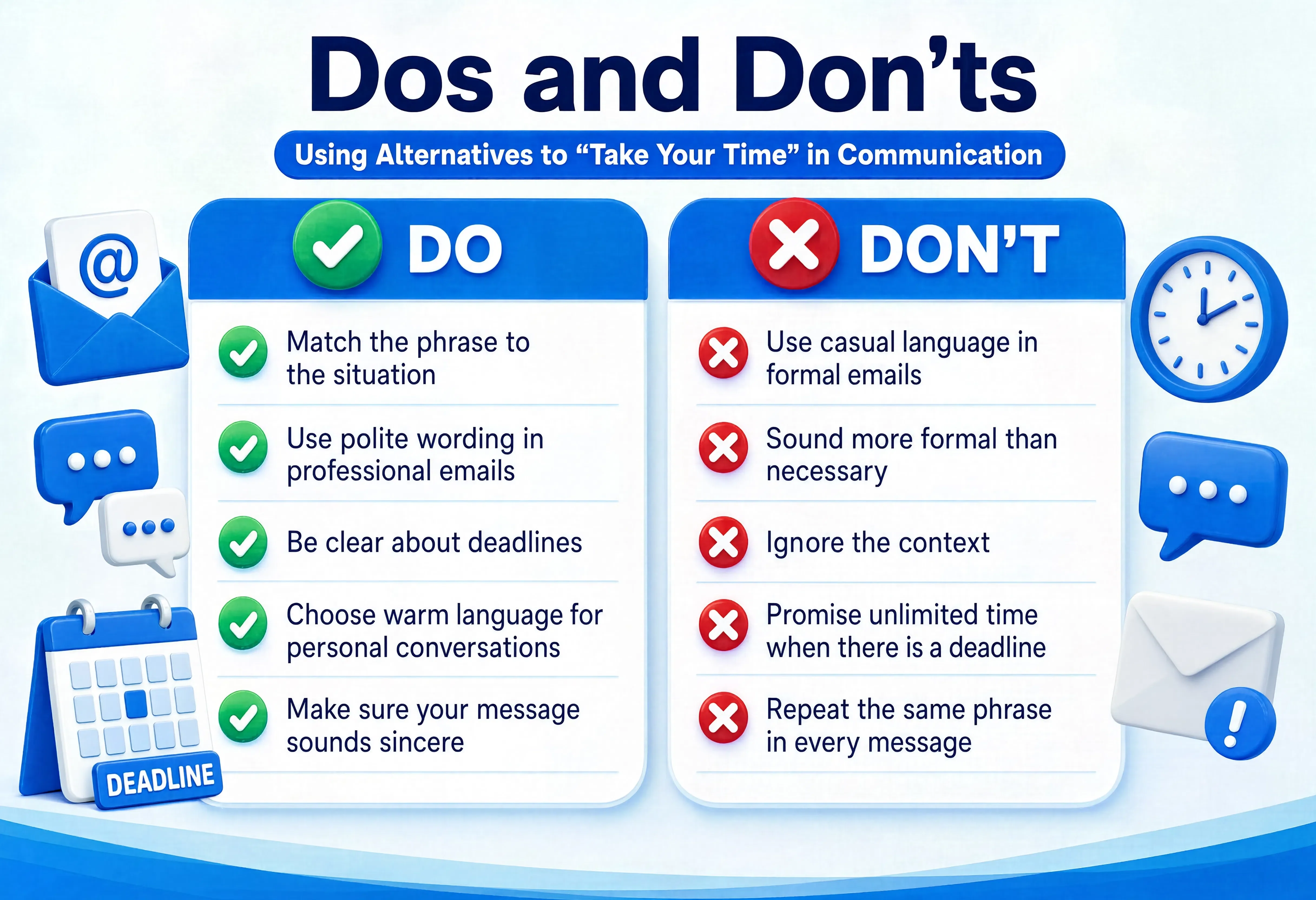 Dos and don’ts for using alternatives to take your time
