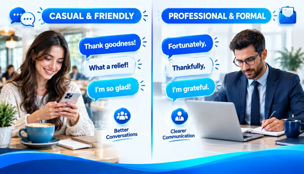 Casual and professional alternatives to saying thank God