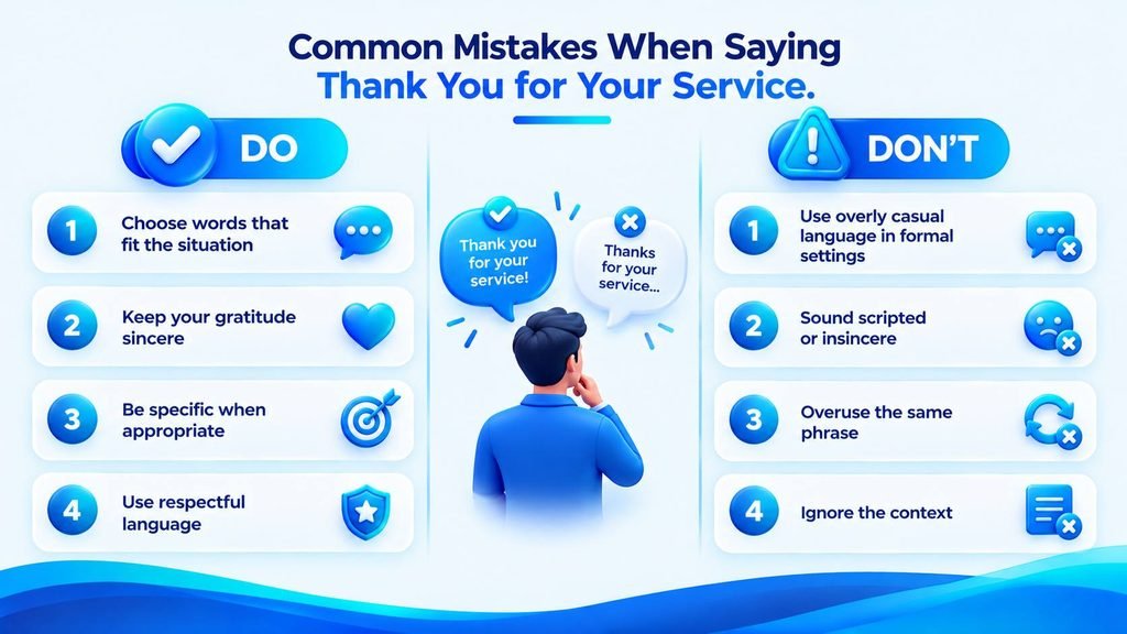 Common mistakes when saying thank you for your service